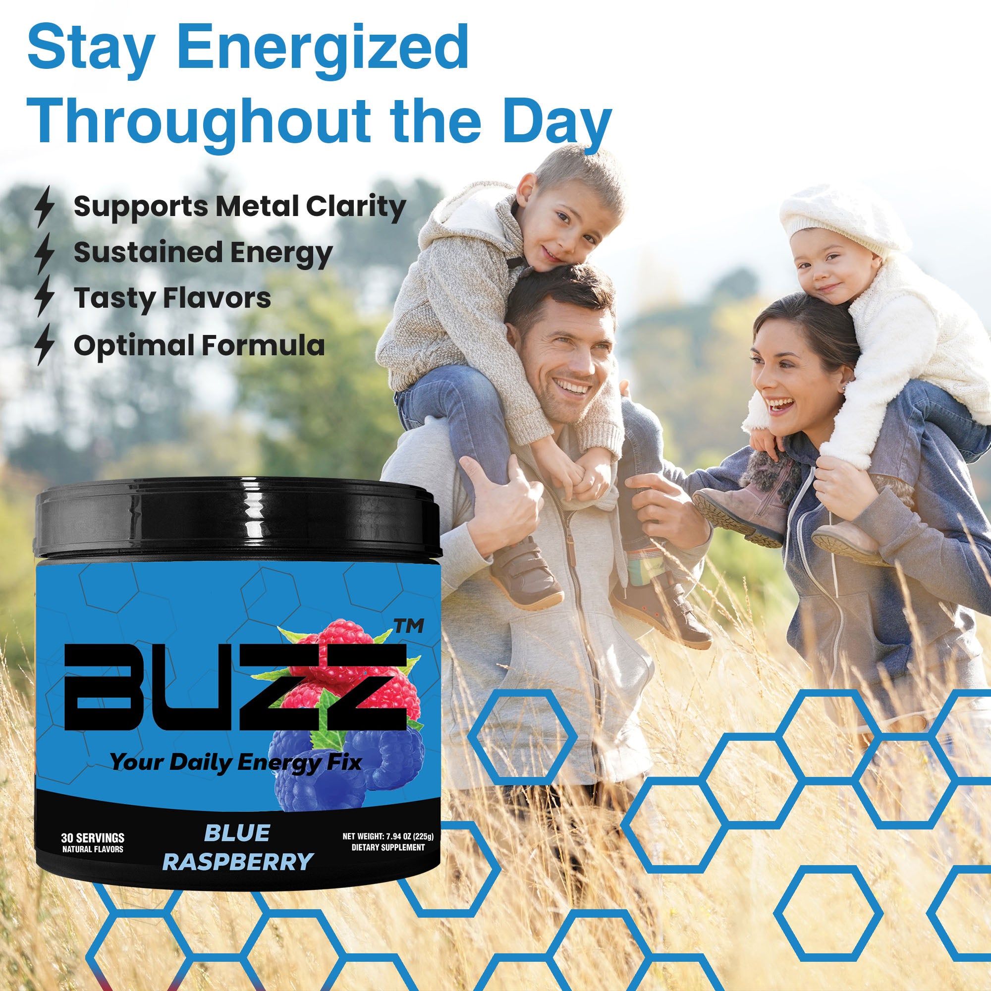 Morning Buzz Blue Raspberry - Healthy Energy Drink Mix – Morning Buzz ...