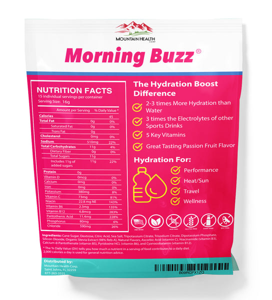 Morning Buzz Stick Packs - Hydration Boost Passion Fruit